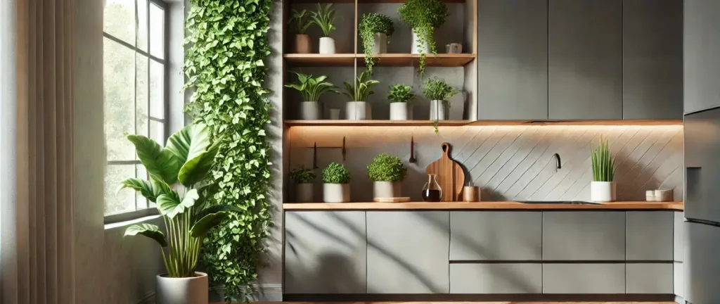 Mujer sonriente en un vivero sosteniendo una Sansevieria, ilustrando el proceso de cómo elegir tu primera planta.