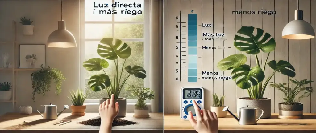 luz y riego plantas interior diagrama niveles luxómetro test dedo sistema integrado